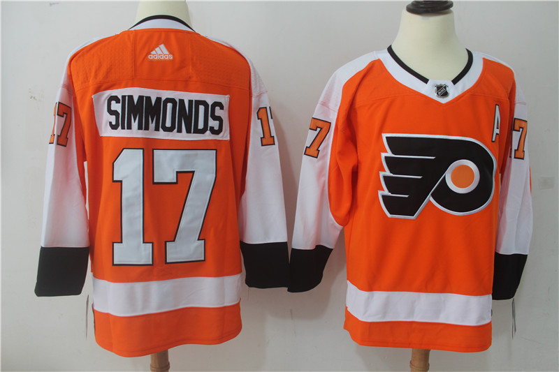 Men Philadelphia Flyers #17 Simmonds Orange Hockey Stitched Adidas NHL Jerseys